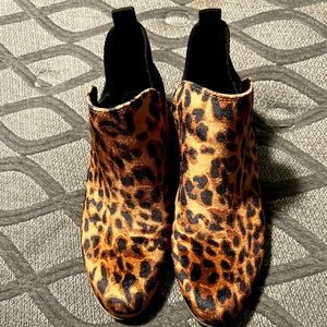 Leopard and black booties